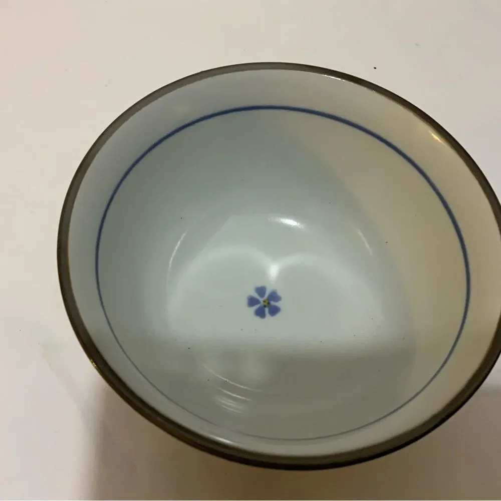 Hanagama  Japanese Ceramics small 5”  Bowl Plum Flowers G11